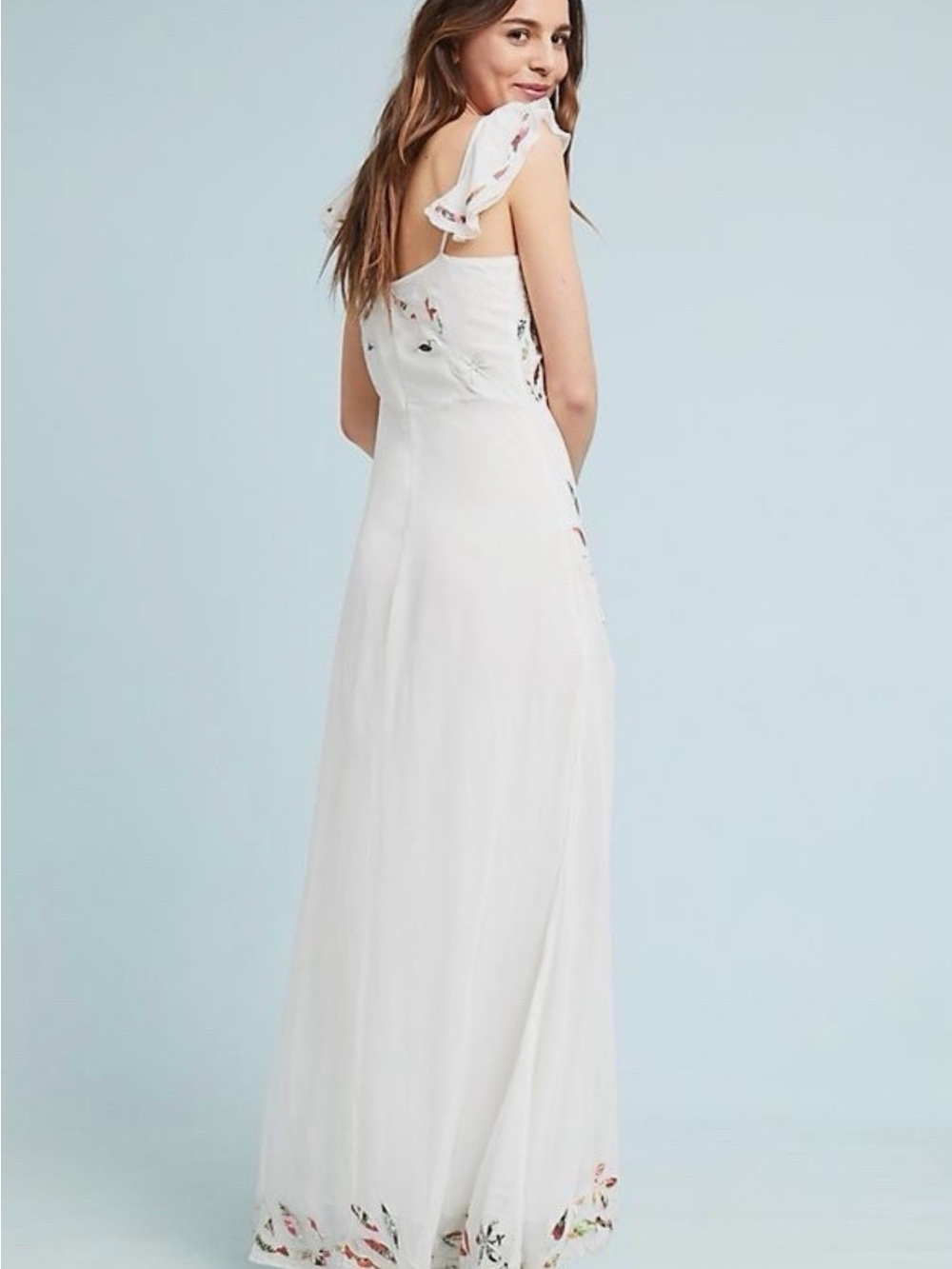FARM Rio Quintana Maxi Dress with Multicolor Floral Cutouts - Picture 3 of 7